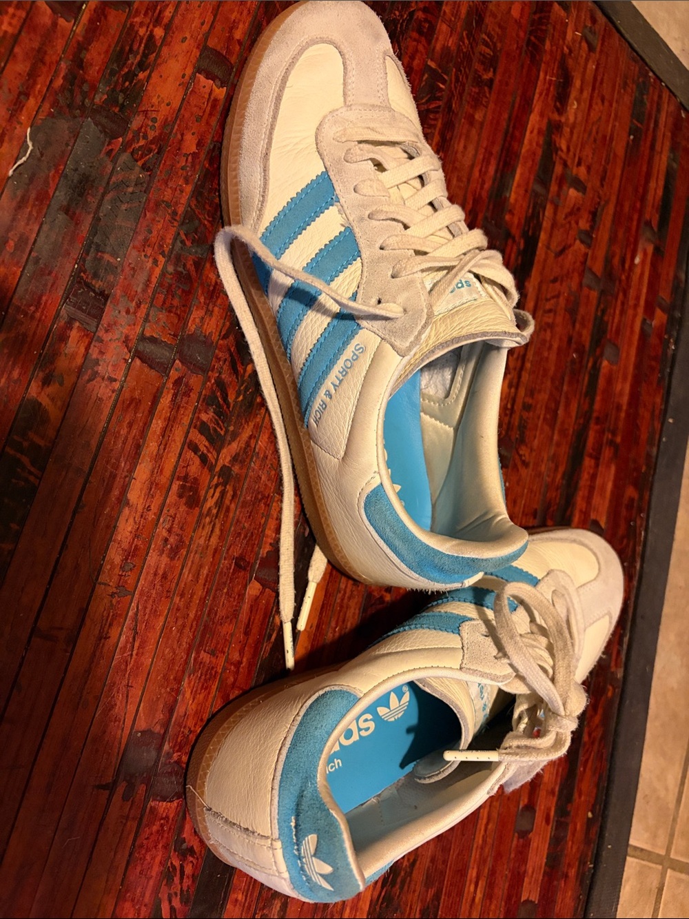 Adidas Women’s White & Light Blue Classic Sporty and Rich Sneakers